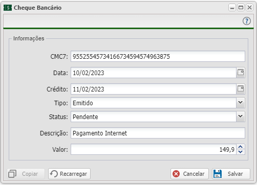 IGF: Banco / Cheque / Conta: Como preencher um cheque