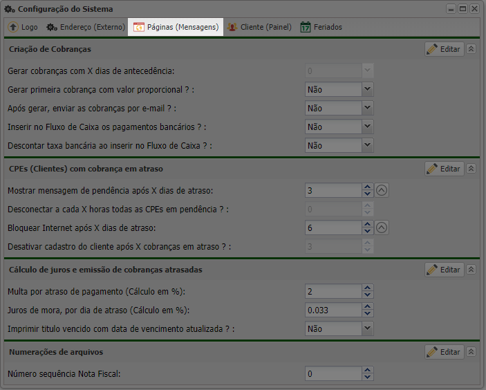 Controllr app configurações configuração do sistema páginas mensagens.png