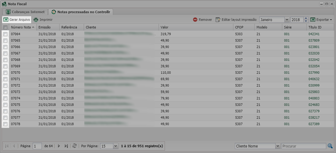 Controllr app cobranças nota fiscal notas processadas no controllr gerar arquivo.png