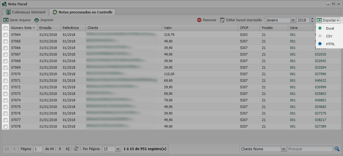 Controllr app cobranças nota fiscal notas processadas no controllr exportar.png
