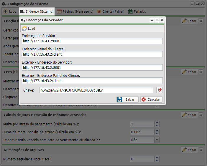 Controllr app configurações configuração do sistema endereço externo.png