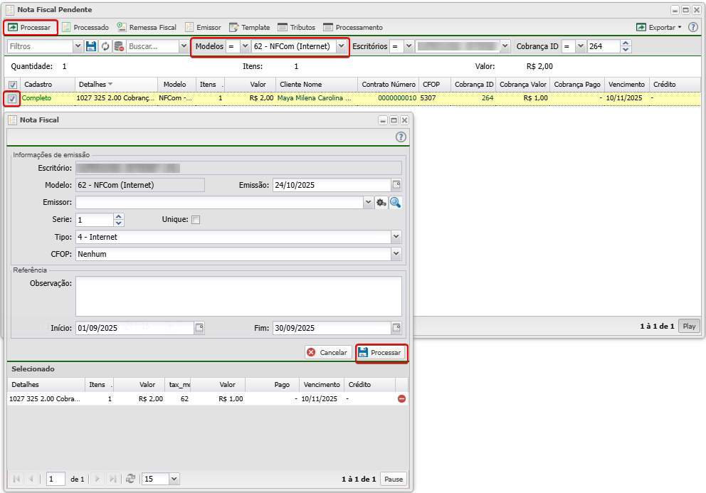 Controllr-Aplicativos-Financeiro-Nota Fiscal-Modelos-Transição NFCom-processamento-teste.png